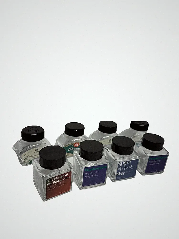 Large Lot (8)Empty Ink Bottles, Very Good Clean Condition, Clean, 30ML#13
