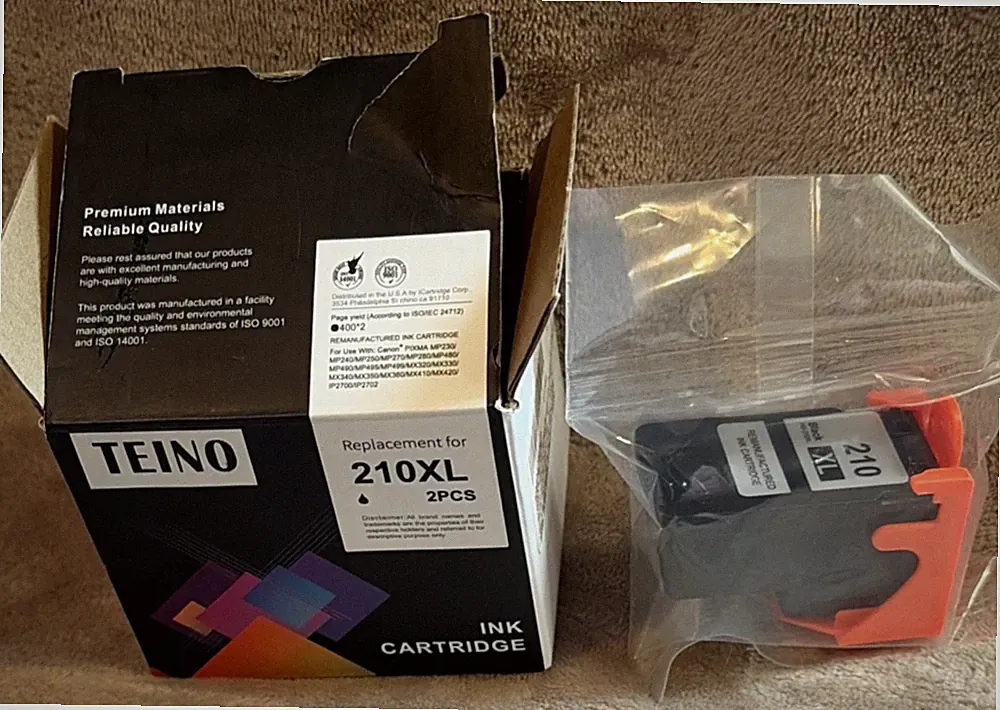 TEINO 210XL Black Ink Cartridge 1 Pack for Canon PIXMA MP495 MP2...